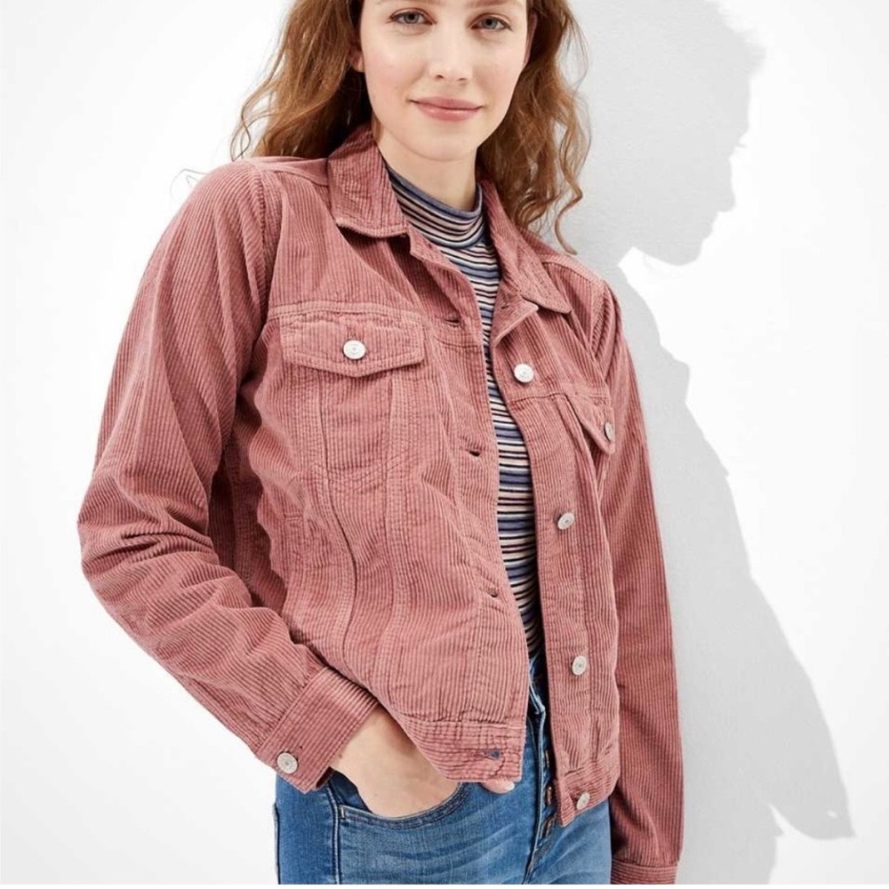 American Eagle Outfitters Dusty Pink Cotton Corduroy Jacket